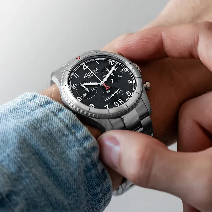 Pilot Chronograph Big Date Watch AL-372BW4S26B | Alpina Watches US Pilot Chronograph Big Date Watch AL-372BW4S26B | Alpina Watches US
